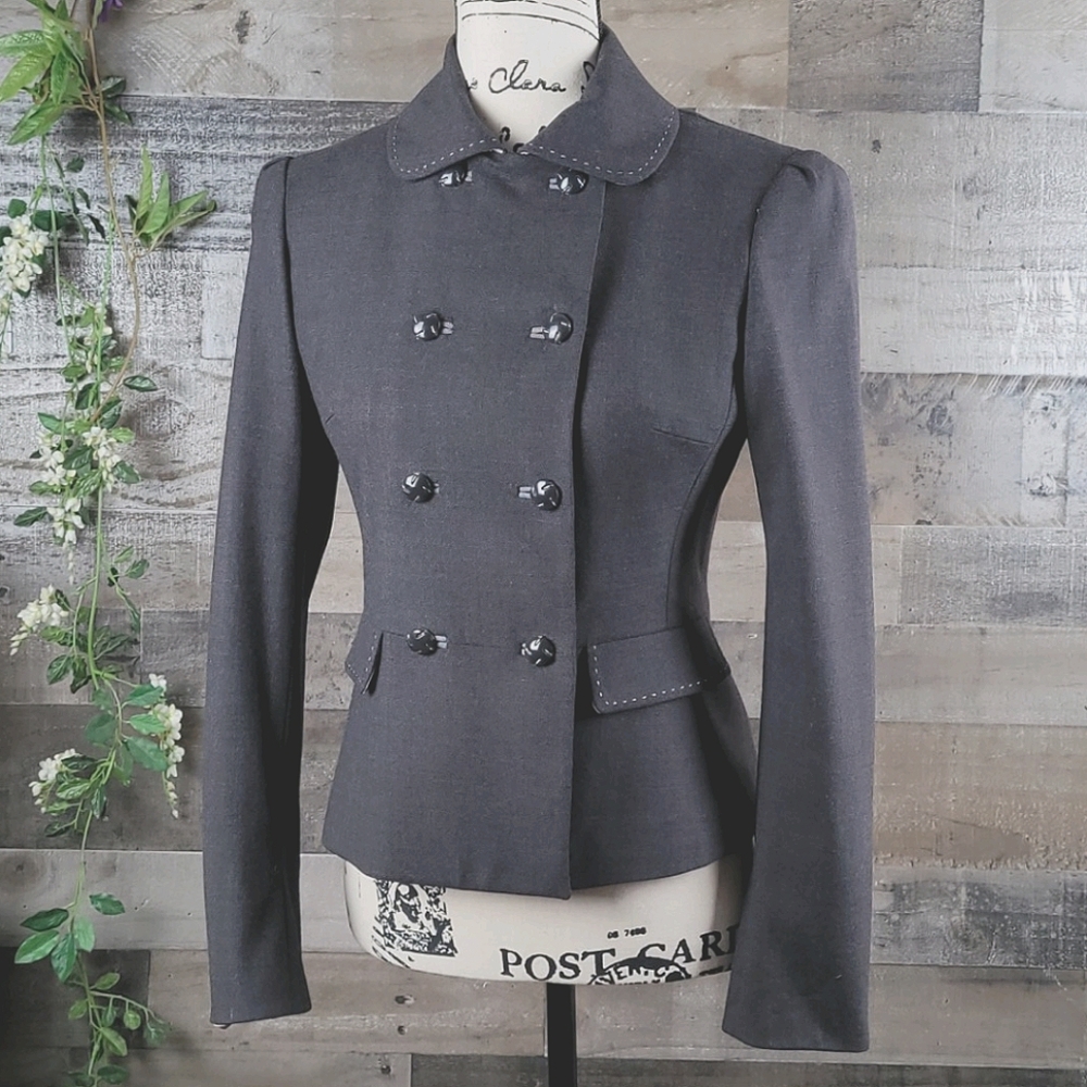 Elie Tahari Double Breasted Wool Blazer - Picture 2 of 16